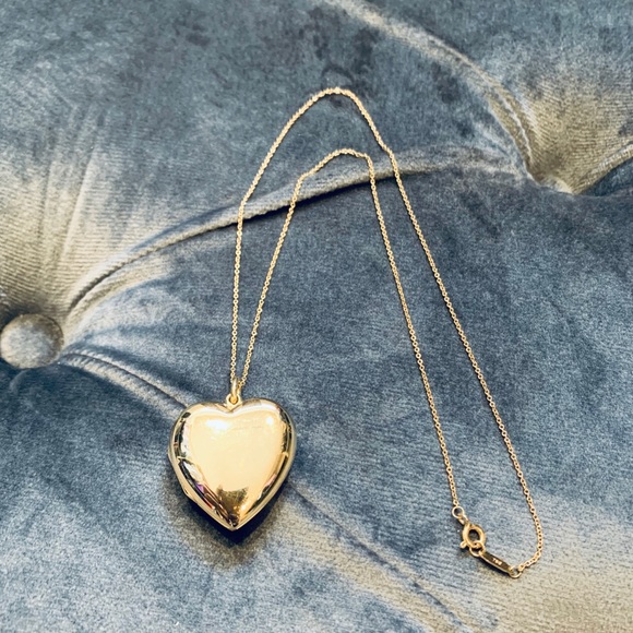 Tiffany Gold Heart Locket Necklace 